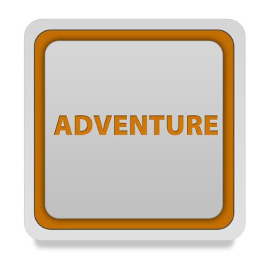 Macera kare simgesi beyaz arka plan üzerinde