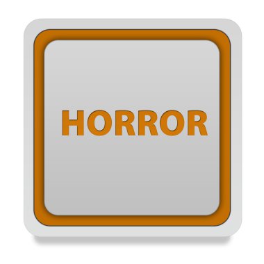 Beyaz arka plan üzerinde korku kare simgesi