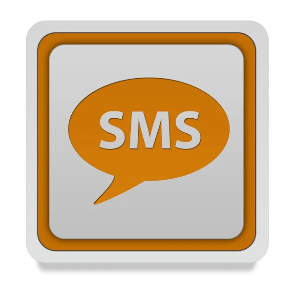 Sms square icon on white background — Stock Photo, Image