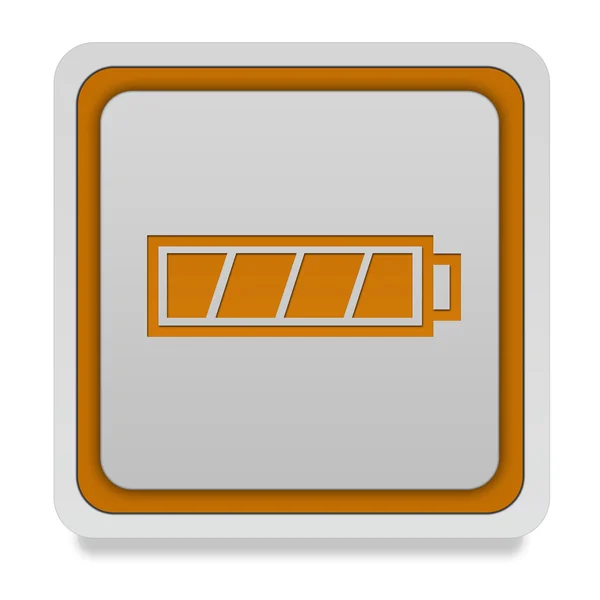 Battery square icon on white background — Stock Photo, Image