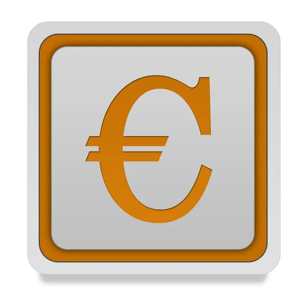 Euro vierkante pictogram op witte achtergrond — Stockfoto