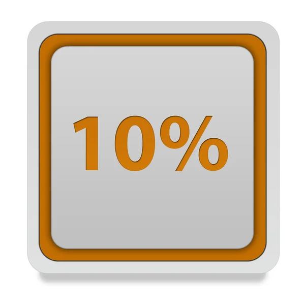 Ten percent square icon on white background — Stock Photo, Image