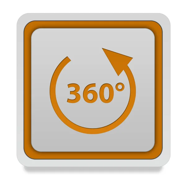 360 degrees square icon on white background — Stock Photo, Image