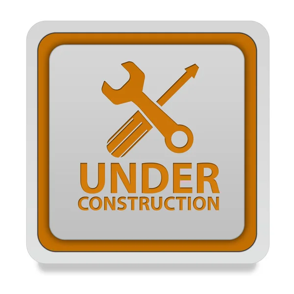 Under construction square icon on white background — Stock Photo, Image