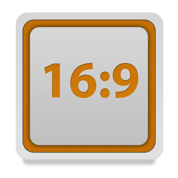 16:9 square icon on white background — Stock Photo, Image