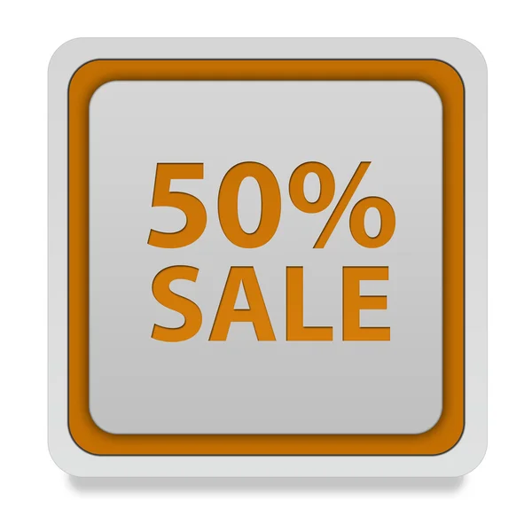 Sale fifty percent square icon on white background — Stock Photo, Image