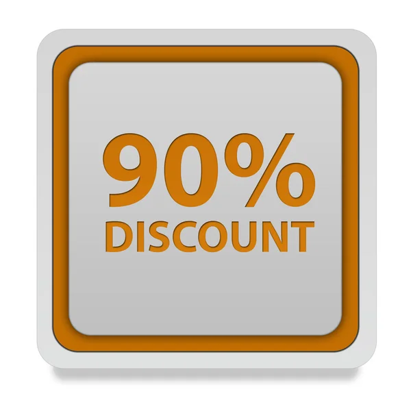 Discount ninety percent square icon on white background — Stock Photo, Image