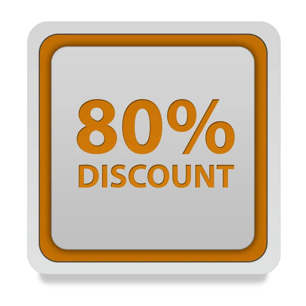 Discount eighty percent square icon on white background — Stock Photo, Image