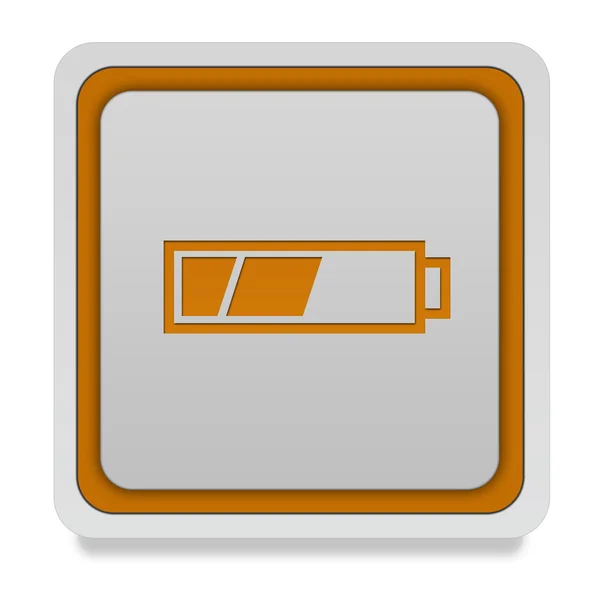 Battery square icon on white background — Stock Photo, Image