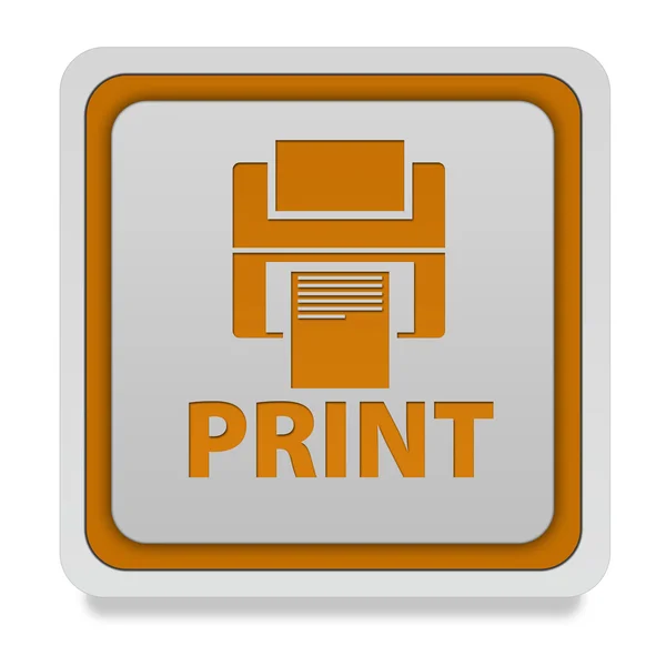 Print square icon on white background — Stock Photo, Image