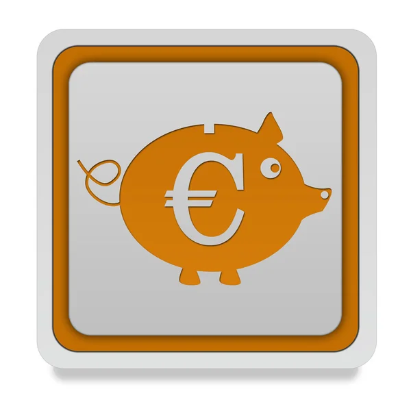 Euro-Schwein-Quadrat-Symbol auf weißem Hintergrund — Stockfoto