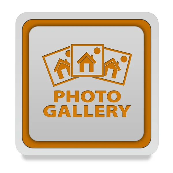 Foto galerie čtvercovou ikonu na bílém pozadí — Stock fotografie