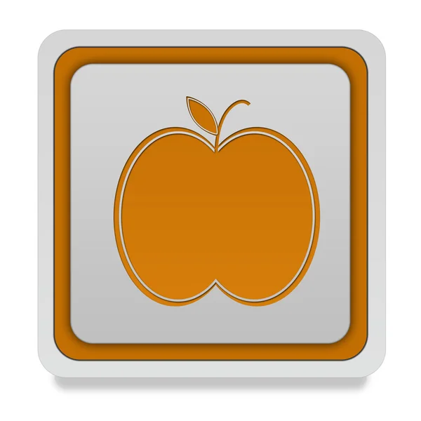 苹果在白色背景上的正方形图标 — 图库照片