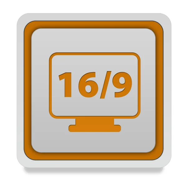 16 9 film négyzet alakú ikon a fehér háttér — Stock Fotó