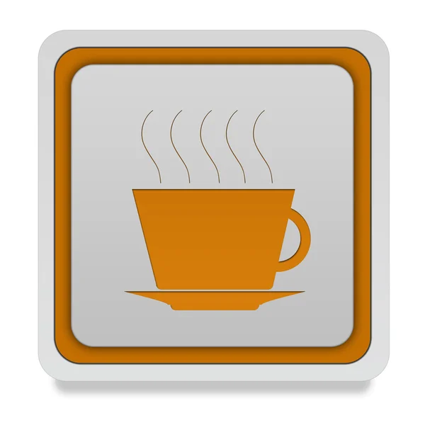 Coffee square icon on white background — Stock Photo, Image