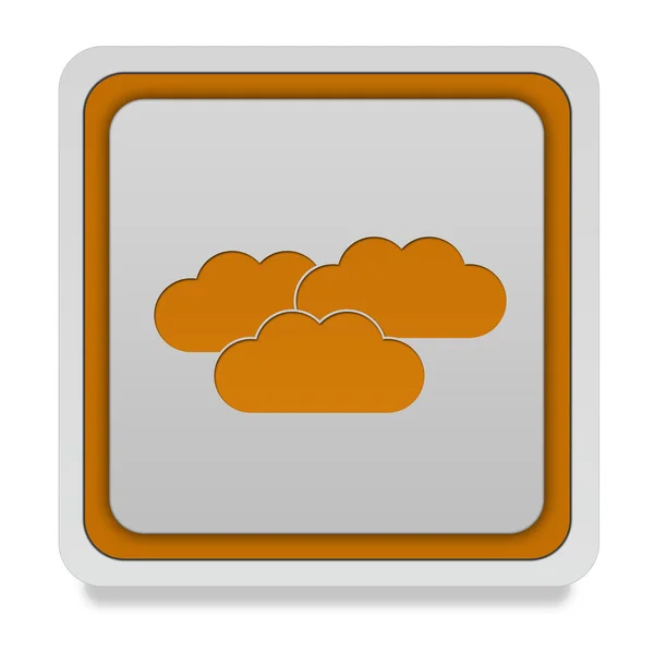 Ícone quadrado nuvem no fundo branco — Fotografia de Stock