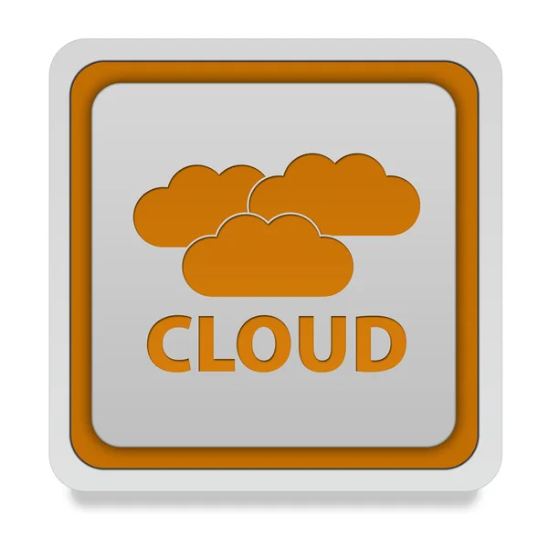 Cloud fyrkantiga ikonen på vit bakgrund — Stockfoto