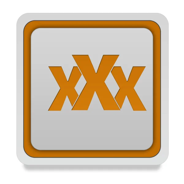 Xxx τετράγωνο εικονίδιο σε άσπρο φόντο — Φωτογραφία Αρχείου