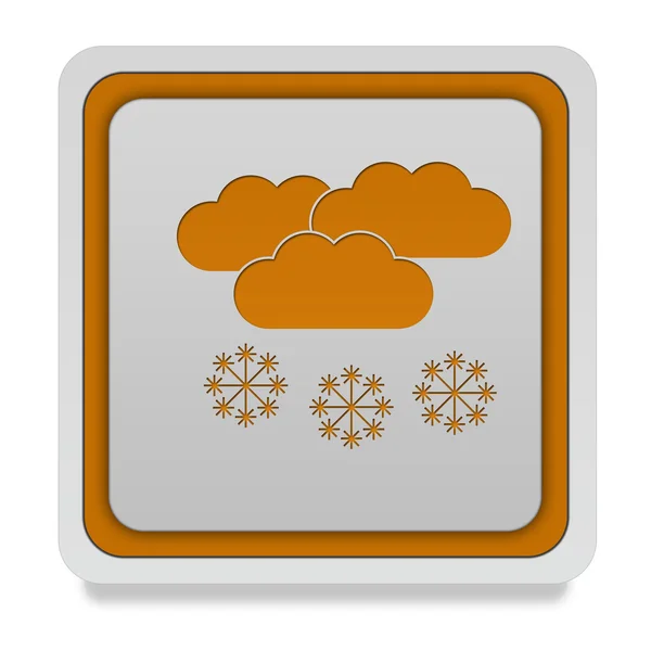 Śnieg ikona kwadrat na białym tle — Zdjęcie stockowe