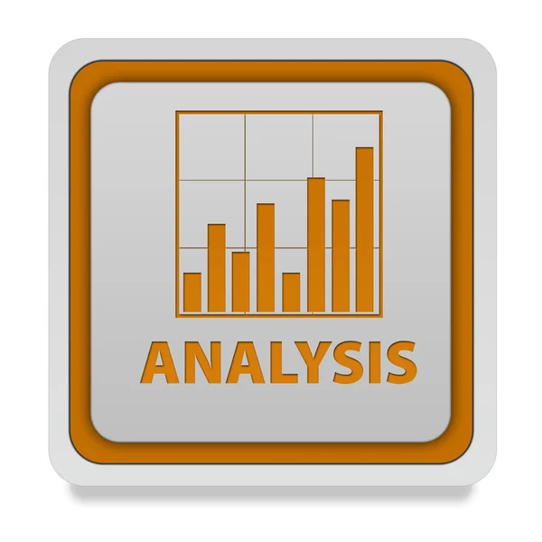 Gegevens analyse vierkante pictogram op witte achtergrond — Stockfoto