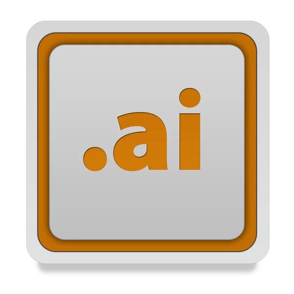 .AI fyrkantig ikon på vit bakgrund — Stockfoto
