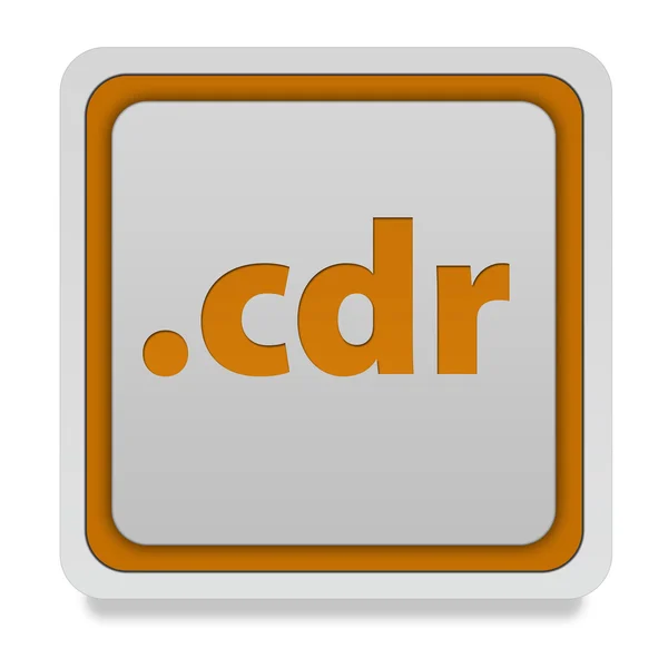 .白色背景上的 Cdr 正方形图标 — 图库照片