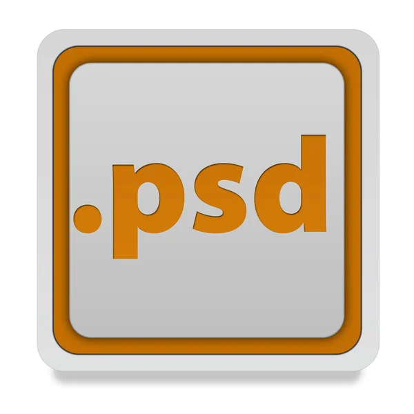 .PSD fyrkantig ikon på vit bakgrund — Stockfoto