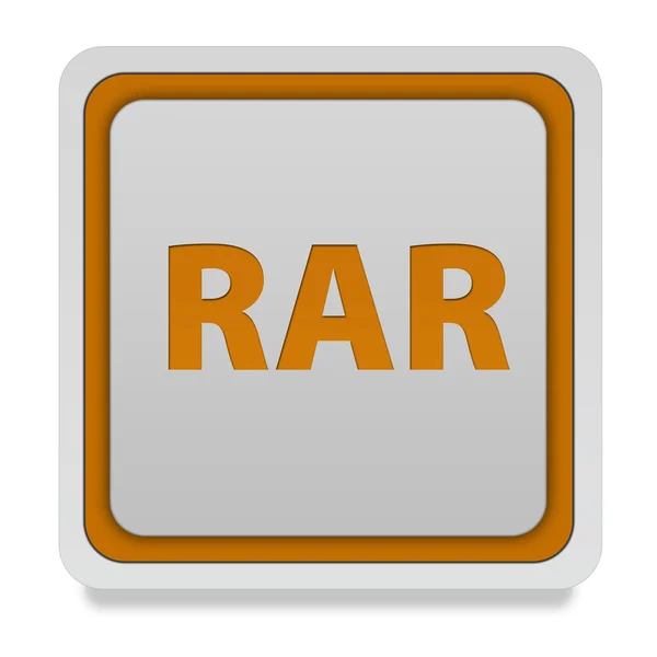 RAR vierkante pictogram op witte achtergrond — Stockfoto