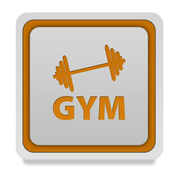 Gym fyrkantiga ikonen på vit bakgrund — Stockfoto