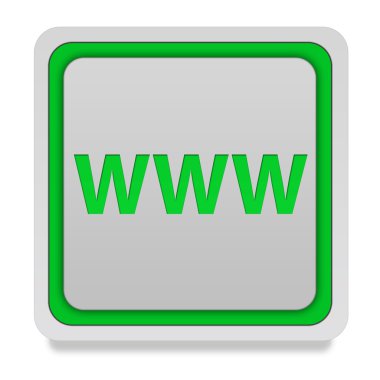 Beyaz arka plan üzerinde www kare simgesi