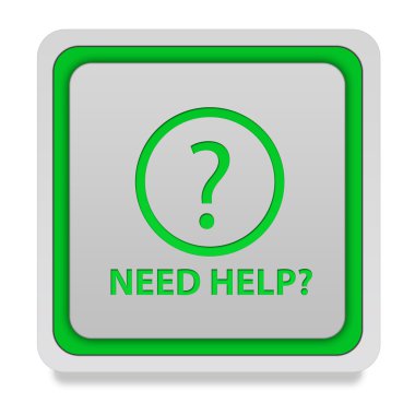 Beyaz arkaplanda kare simgesine yardım et