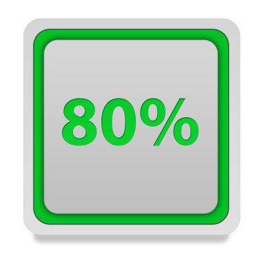 % 80'i simgesi beyaz arka plan üzerinde kare