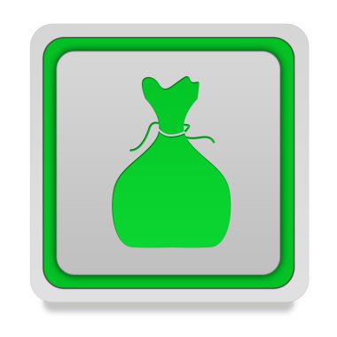 Para çantası kare simgesi beyaz arka plan üzerinde