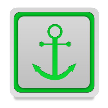 Beyaz arka plan üzerinde çapa kare simgesi