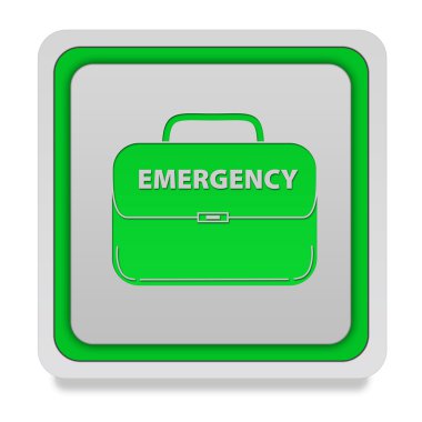 Beyaz arka plan üzerinde acil kare simgesi