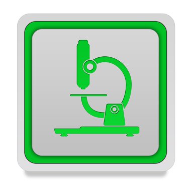 Mikroskop kare simgesi beyaz arka plan üzerinde