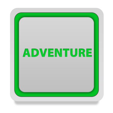 Macera kare simgesi beyaz arka plan üzerinde