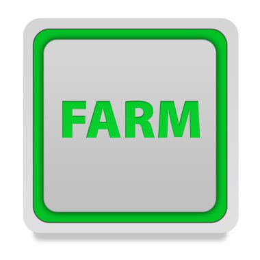 Beyaz arka plan üzerinde çiftlik kare simgesi