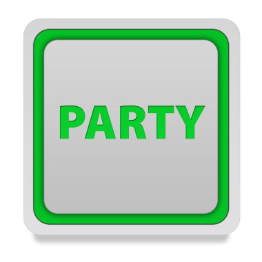 Beyaz arka plan üzerinde parti kare simgesi