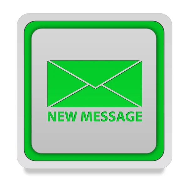 Nuova icona del quadrato dei messaggi su sfondo bianco — Foto Stock