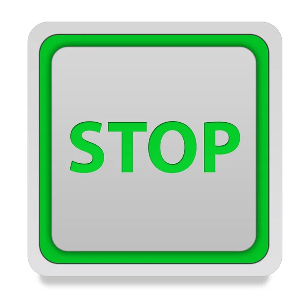 Stop icona quadrata su sfondo bianco — Foto Stock