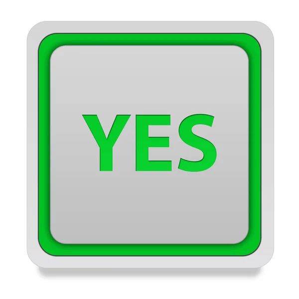 Yes square icon on white background — Stock Photo, Image