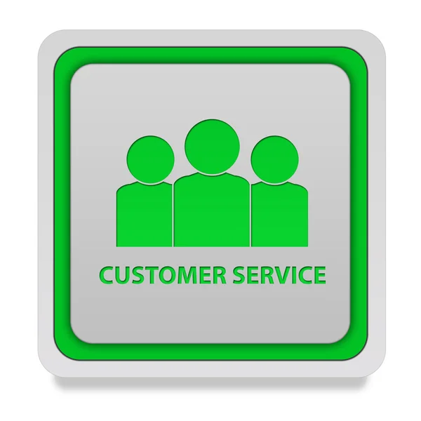 Müşteri hizmet kare simgesi beyaz arka plan üzerinde — Stok fotoğraf