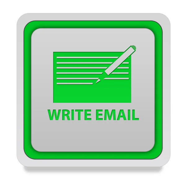 电子邮件在白色背景上的正方形图标 — 图库照片