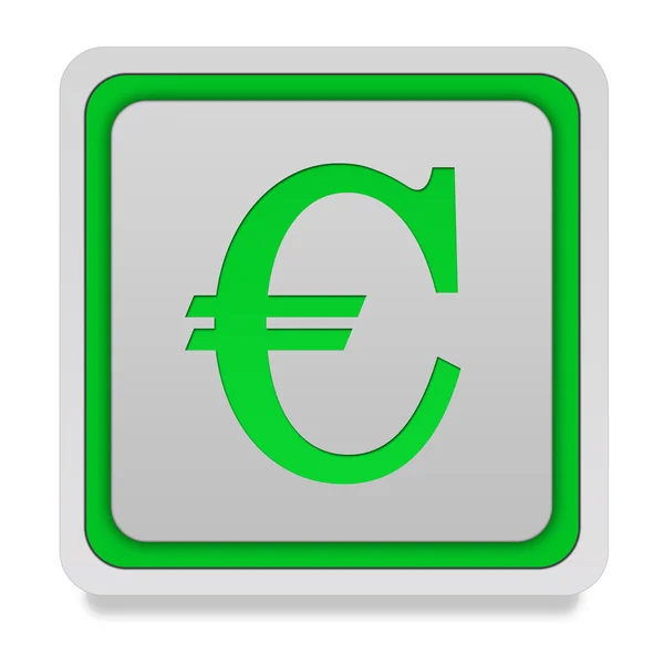 Euron fyrkantiga ikonen på vit bakgrund — Stockfoto