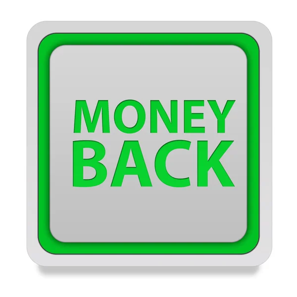 Money back square icon on white background — Stock Photo, Image