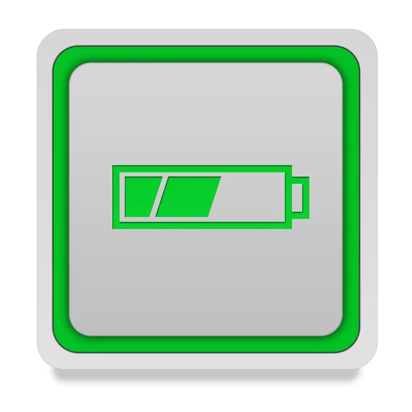 Ícone quadrado da bateria no fundo branco — Fotografia de Stock