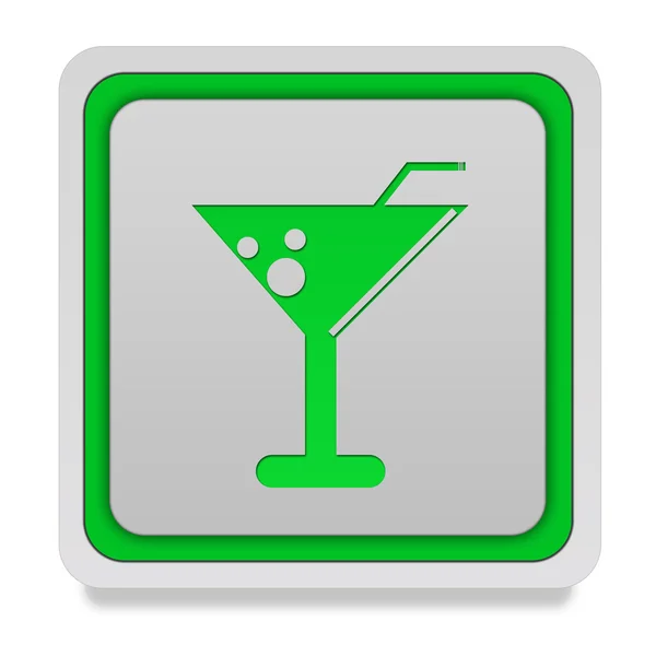 Drinken vierkante pictogram op witte achtergrond — Stockfoto