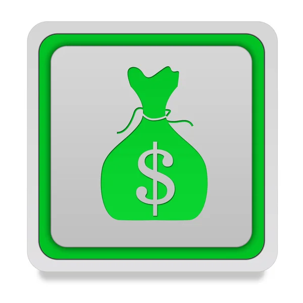 Dollar geld zak vierkante pictogram op witte achtergrond — Stockfoto