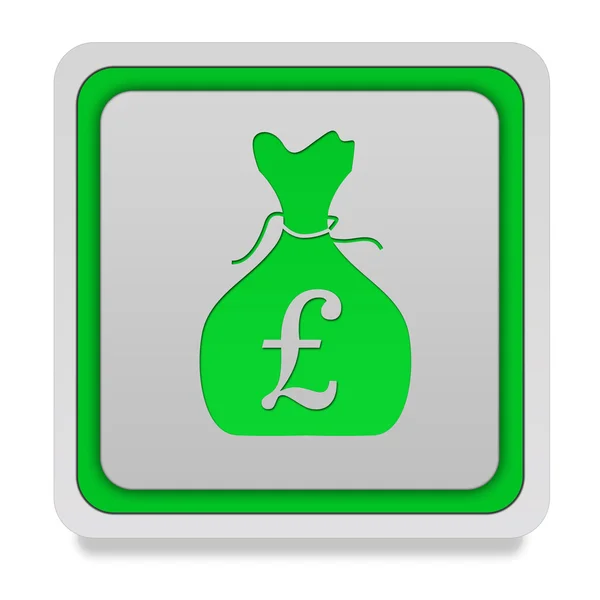 Pfund Geldbeutel quadratische Symbol auf weißem Hintergrund — Stockfoto